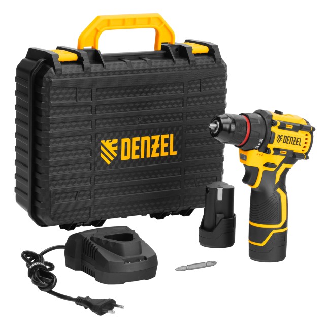 Дрель-шуруповерт аккумуляторная CDH-BL-12, Li-Ion, 12 В Denzel Дрель-шуруповерт аккумуляторная CDH-BL-12, Li-Ion, 12 В Denzel