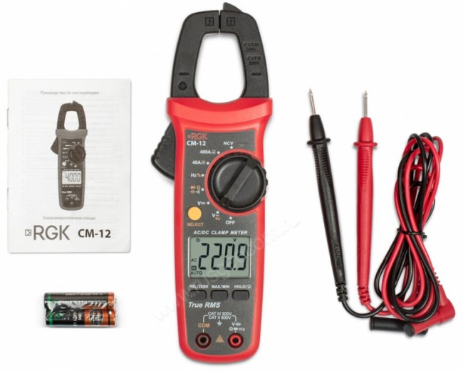 Токовые клещи RGK CM-12 с поверкой