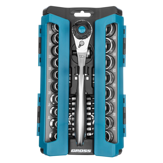 Набор торцевых головок 1/2",3/8” CrV 36 предметов Gross