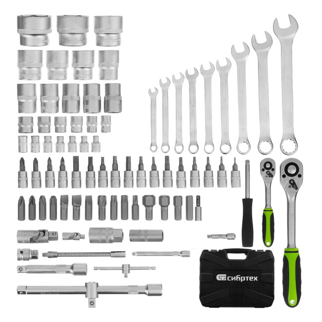 Набор инструмента 1/2", 1/4" 83 предмета Сибртех