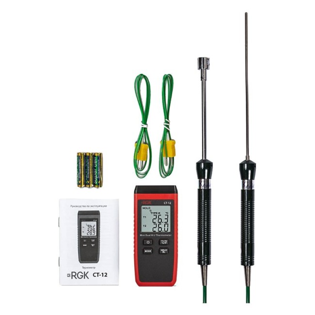 Термометр RGK CT-12 с погружным зондом температуры TR-10W и поверхностным зондом TR-10S Термометр RGK CT-12 с погружным зондом температуры TR-10W и поверхностным зондом TR-10S
