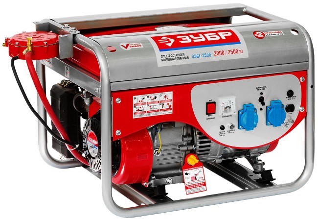 Гибридный генератор (бензин/газ) ЗЭСГ-2500 ЗУБР Гибридный генератор (бензин/газ) ЗЭСГ-2500 ЗУБР