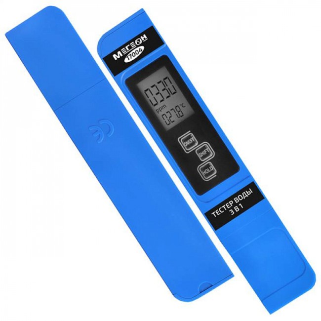 Тестер воды 3 в 1 (солемер/кондуктометр/термометр) МЕГЕОН 17004 Тестер воды 3 в 1 (солемер/кондуктометр/термометр) МЕГЕОН 17004