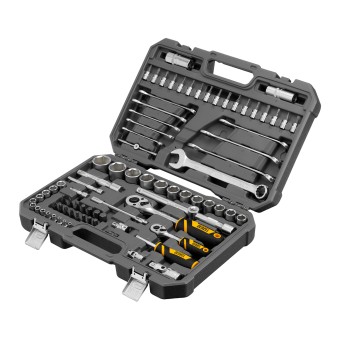 Набор инструментов 1/2", 1/4" 82 предмета Denzel