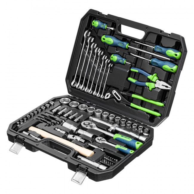 Набор инструментов 1/2", 1/4" 76 предметов Сибртех