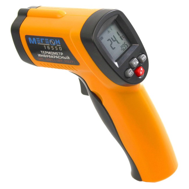 Бесконтактный инфракрасный термометр (пирометр) МЕГЕОН 16550 Бесконтактный инфракрасный термометр (пирометр) МЕГЕОН 16550