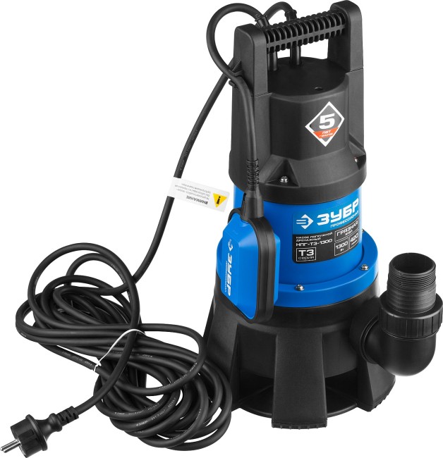 Дренажный насос для грязной воды Профессионал НПГ-Т3-1300 ЗУБР 1300 Вт Дренажный насос для грязной воды Профессионал НПГ-Т3-1300 ЗУБР 1300 Вт