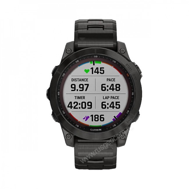 Часы Garmin Fenix 7 Sapphire Solar титановый угольно-серый DLC с угольно-серым титановым DLC браслетом Часы Garmin Fenix 7 Sapphire Solar титановый угольно-серый DLC с угольно-серым титановым DLC браслетом