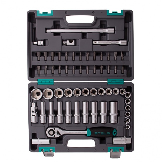 Набор инструментов, 1/2", CrV 60 предметов Stels Набор инструментов, 1/2", CrV 60 предметов Stels