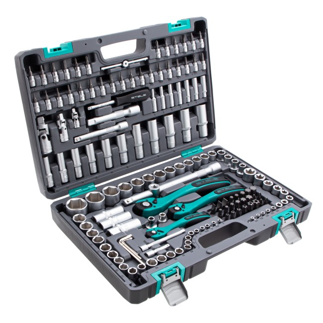 Набор инструментов 1/4", 3/8", 1/2", Cr-V 151 предмет Stels